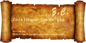 Zeitlinger Cecília névjegykártya
